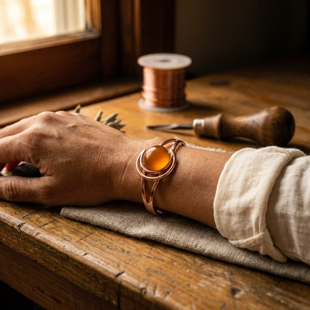 Ellington's Sphere Orange Copper Bracelet