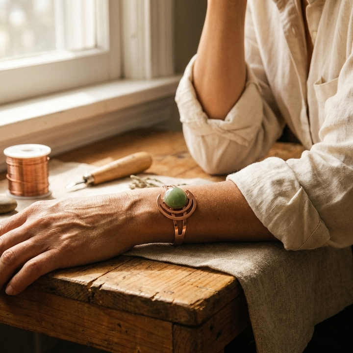 Ellington's Sphere Green Copper Bracelet